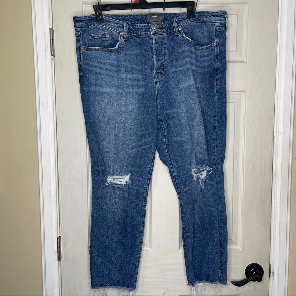Torrid Straight Classic Denim High-Rise Studded Jean
